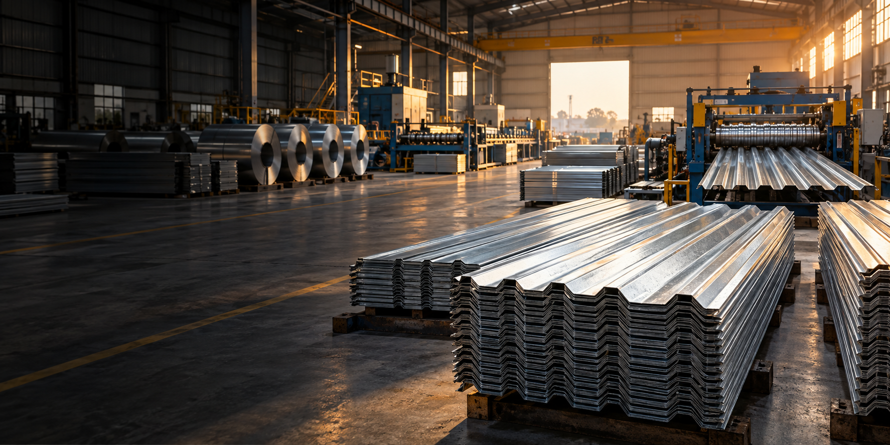 Illustrative industrial steel workshop image